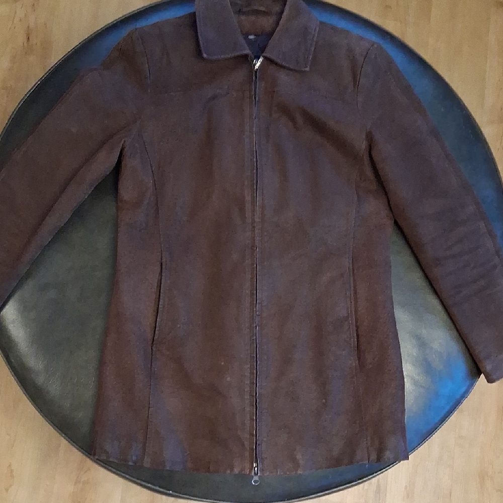 Brown Patina Leather Coat